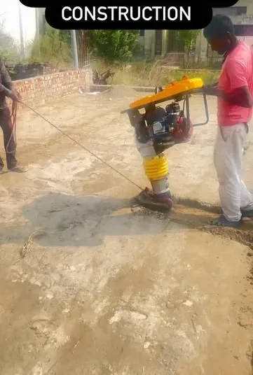 Soil compaction work for a building site in Kapurthala