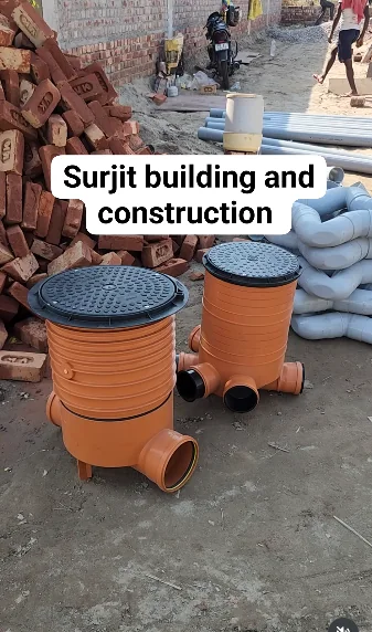 Latest construction site reel from Surjit Builder showing drainage pipes and site materials